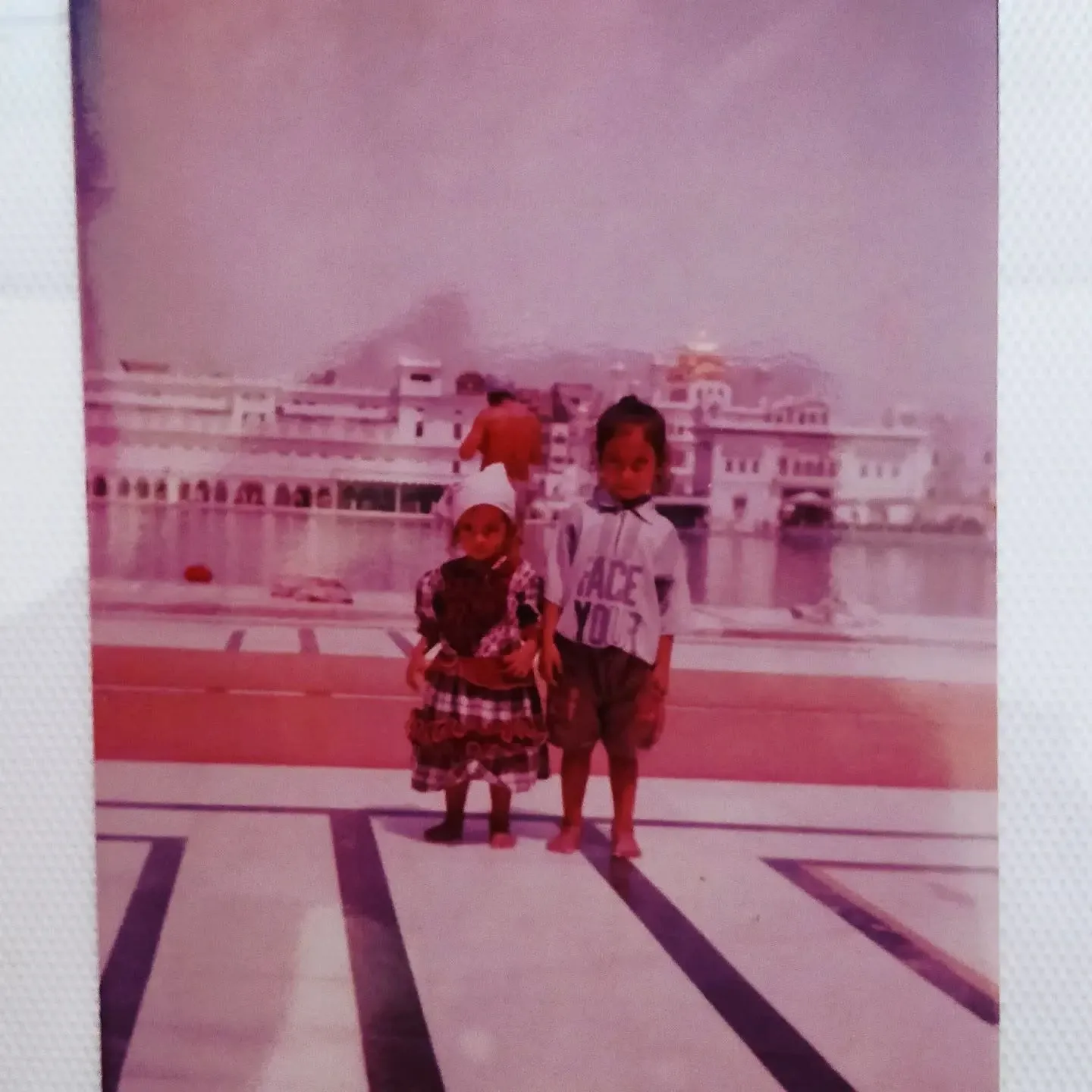 Rahul as a child at the Golden Temple in Amritsar
